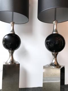 Philippe Barbier Pair of Chrome Floor Lamps by Philippe Barbier France 1970s - 586745