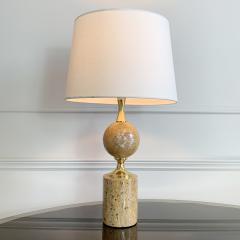 Philippe Barbier Philippe Barbier Travertine and Gilt Table Lamp - 3051391