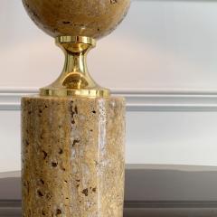 Philippe Barbier Philippe Barbier Travertine and Gilt Table Lamp - 3051392