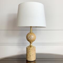 Philippe Barbier Philippe Barbier Travertine and Gilt Table Lamp - 3051394