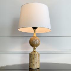 Philippe Barbier Philippe Barbier Travertine and Gilt Table Lamp - 3051396