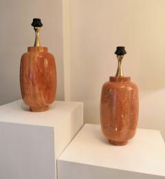 Philippe Barbier Rare pair of red travertine by Maison Barbier France 1970s - 916767