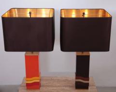 Philippe Cheverny Pair of Huge Lucite Lamps by Philippe Cheverny France 1970s - 551193