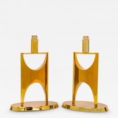 Philippe Hiquily Pair of Philippe Hiquily Mid Century French Gilt Bronze Table Lamps - 4178454