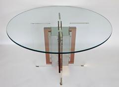 Philippe Jean French Illuminated Stainless Steel and Lucite Dining Table Signed P Jean - 436097