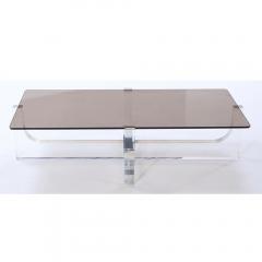 Philippe Jean Lucite and glass coffee table - 3874695