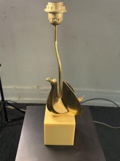 Philippe Jean MODERNIST SWIVELING BRASS BIRD ON LUCITE BLOCK LAMP BY PHILIPPE JEAN - 3735827