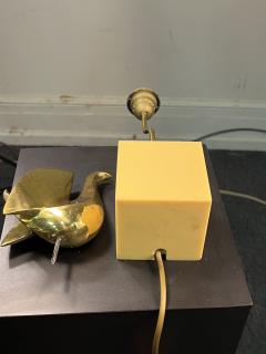 Philippe Jean MODERNIST SWIVELING BRASS BIRD ON LUCITE BLOCK LAMP BY PHILIPPE JEAN - 3735833