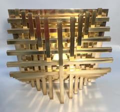 Philippe Jean Pair of square sconces in polished brass by Philippe Jean France circa 1970 - 4242398