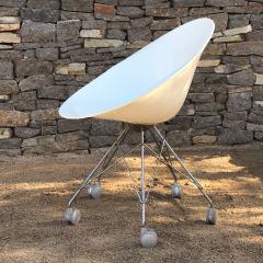 Philippe Starck Eros White Eiffel Swivel Chair Wire Base on Wheels Philippe Starck for Kartell - 1772740