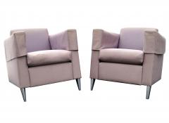 Philippe Starck Pair Of Len Niggelman Lounge Club Slipper Chairs By Philippe Starck - 2572748