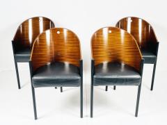 Philippe Starck Set of Four Driade Costes Mahogany Chairs by Philippe Stark Signed - 2995419