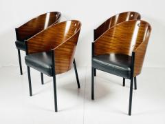 Philippe Starck Set of Four Driade Costes Mahogany Chairs by Philippe Stark Signed - 2995422