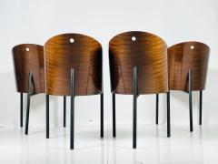 Philippe Starck Set of Four Driade Costes Mahogany Chairs by Philippe Stark Signed - 2995423