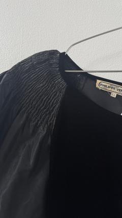 Philippe Venet Philippe Venet Black Velvet Dress with Balloon Sleeves - 4084115
