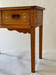 Philippino Altar table w 2 Drawers 19th Century Narra Wood Bone Inlay  - 4367331