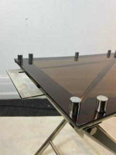 Phillipe Jean CHIC FRENCH MODERNIST LUCITE AND NICKEL TRAY TABLE - 2224784