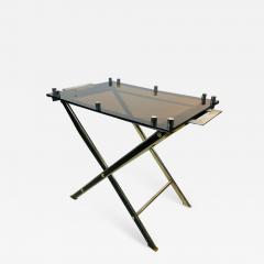 Phillipe Jean CHIC FRENCH MODERNIST LUCITE AND NICKEL TRAY TABLE - 2229181