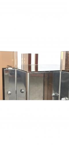 Phillipe Jean RARE ILLUMINATED MODERNIST COLORED CLEAR GLASS CHROME TABLE BY PHILLIPE JEAN - 4423318