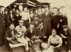 Photograph of the crew of HMS Dido on deck - 1331108