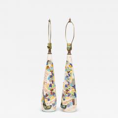 Phyllis Morris Pair of Phyllis Morris Mid Century American Porcelain Village Table Lamps - 4178505