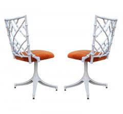 Phyllis Morris Six Mid Century Modern Faux Bamboo Cast Aluminum Dining Chairs by Phyllis Morris - 2734342