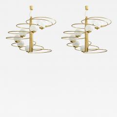 Pia Guidetti Crippa A Pair of Mid Century Modern chandeliers by Pia Guidetti Crippa for Lumi  - 2205001