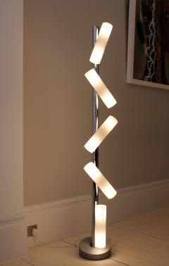 Pia Guidetti Crippa Adjustable Standing Lamp in Chromed Metal and Milk Glass by Pia Guidetti Cripa - 519538