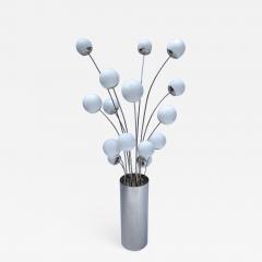 Pia Guidetti Crippa Floor Lamp Metal Opaline Glass by Pia Guidetti Crippa for Lumi Italy 1970s - 787064