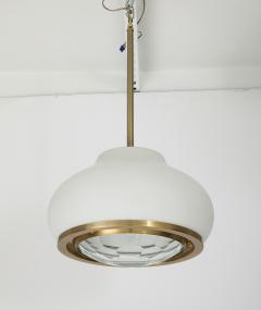 Pia Guidetti Crippa Stunning Italian 1960s Opaque and Faceted Glass Pendant Light by Pia Crippa - 3951768