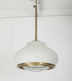 Pia Guidetti Crippa Stunning Italian 1960s Opaque and Faceted Glass Pendant Light by Pia Crippa - 3951770