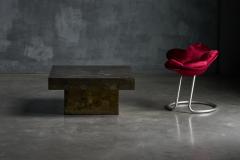 Pia Manu Brutalist Steel Coffee Table France 1970s - 4214929