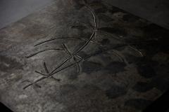 Pia Manu Brutalist Steel Coffee Table France 1970s - 4214938