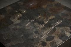 Pia Manu Brutalist Steel Coffee Table France 1970s - 4214940