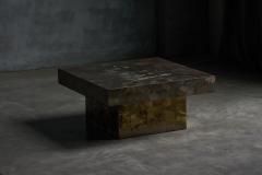 Pia Manu Brutalist Steel Coffee Table France 1970s - 4214944