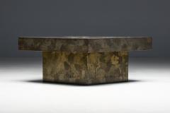 Pia Manu Brutalist Steel Coffee Table France 1970s - 4214954
