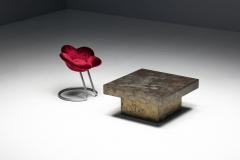 Pia Manu Brutalist Steel Coffee Table France 1970s - 4214965