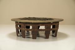 Pia Manu Pia Manu Brutalist Coffee Table in Forged Iron and Concrete Belgium 1970s - 3047159