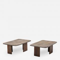 Pia Manu Pia Manu Brutalist Pair of Side Tables 1970s - 1052643
