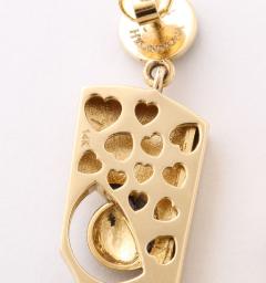 Picasso Style Diamond and Enamel Gold Face Earrings - 3154164