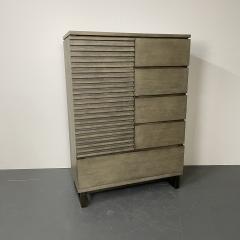 Pickled Modern Hi Chest Armoire Cabinet Wardrobe Metal Base - 2976469