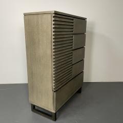 Pickled Modern Hi Chest Armoire Cabinet Wardrobe Metal Base - 2976479