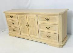 Pickled White Oakwood Credenza Dresser with Nine Drawers - 3948809