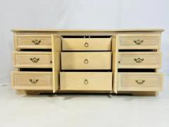 Pickled White Oakwood Credenza Dresser with Nine Drawers - 3948840