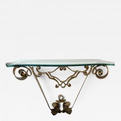 Pier Luigi Colli Console Hammered Wrought Iron Gold Leaf by Pier Luigi Colli Italy 1950s - 2436224