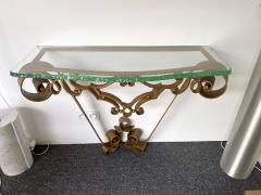 Pier Luigi Colli Console Table Hammered Wrought Iron Gold by Pier Luigi Colli Italy 1950s - 2812480