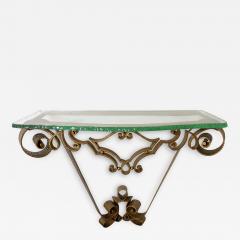 Pier Luigi Colli Console Table Hammered Wrought Iron Gold by Pier Luigi Colli Italy 1950s - 2813575
