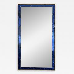 Pier Luigi Colli Extra Large Mirror Blue Glass and Gilt Wrought Iron by Colli Italy 1960s - 2516940