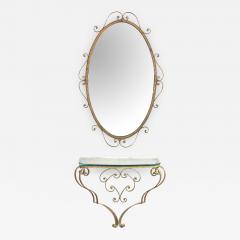Pier Luigi Colli Italian 1940s Pier Luigi Colli gilt iron console table and mirror - 1071508