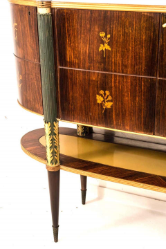 Pier Luigi Colli Italian Midcentury Oval Shaped Rare Bar Cabinet or Sideboard by Pierluigi Colli - 1701744